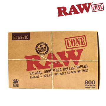 Picture of RAW CLASSIC NATURAL UNREFINED PRE-ROLLED CONES KINGSIZE - BOX/800