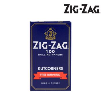 Picture of ZIG ZAG KUTCORNERS BLUE FREE BURN ROLLING PAPERS, PACK/100, BOX/25