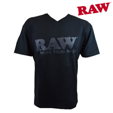 Picture of RPxRAW V-NECK BLACK BRAND T-SHIRT