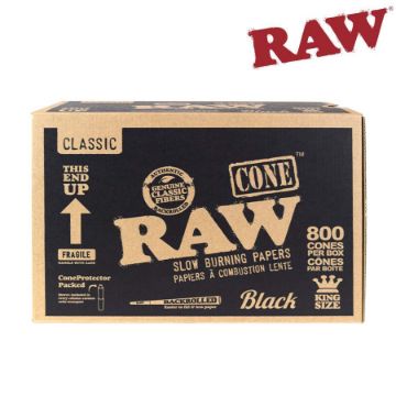 Picture of RAW BLACK NATURAL UNREFINED ARTISAN PRE-ROLLED CONES KINGSIZE- BOX/800