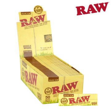 Picture of RAW ORGANIC NATURAL UNREFINED HEMP ROLLING PAPERS SINGLE WIDE SINGLE WINDOW